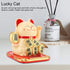 3.5-Inch Solar-Powered Lucky Cat Feng Shui Ornaments Lucky Cat Maneki Neko Waving Arm for Fortune Money and Good Luck (#1)