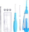 Tonsil Stone Remover, 1 Manual Pump Type Low Pressure Irrigator Oral Water Pick, 1 Tonsil Stone Remover with LED Light, 1 Stainless Steel Tonsil Stone Removal Tools to Get Rid of Bad Breath (Blue)