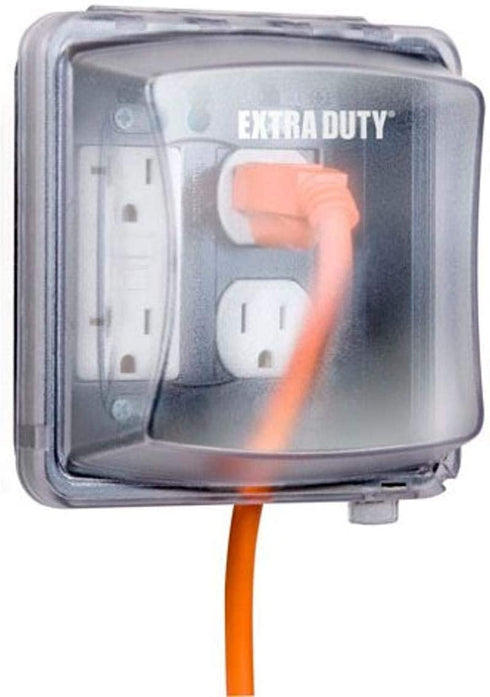 TayMac MM2420C Bell 2-Gang Non-Metallic Vertical Mount Weatherproof in-Use Cover, Clear