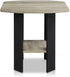 FURINNO Simple Design End/SideTable, 1-Pack, French Oak Grey/Black