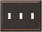 AMERELLE 163TTTDB Traditional Steel Wallplate with 3 Toggle, Aged, Triple, Oil Rubbed Bronze