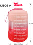 BuildLife Gallon Motivational Water Bottle Wide Mouth with Straw & Time Marked to Drink More Daily - BPA Free Reusable Gym Sports Outdoor Large 128OZ/73OZ Capacity