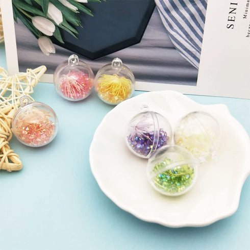 40 Pack Clear Ornaments Balls Christmas DIY Baubles Transparent Ball Plastic Fillable Sphere Decorations Christmas Tree Wedding Decor,40MM (40, Clear)