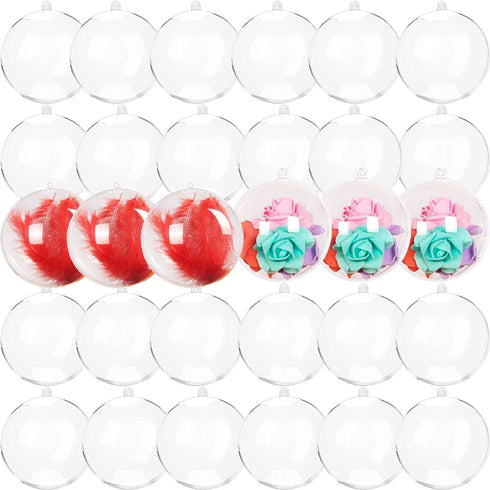 40 Pack Clear Ornaments Balls Christmas DIY Baubles Transparent Ball Plastic Fillable Sphere Decorations Christmas Tree Wedding Decor,40MM (40, Clear)