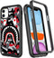 iPhone 11 Case, Street Fashion Design iPhone 11 Cases for Boys Girls Dual Layer Shockproof Rugged Cover Soft TPU + Hard PC Bumper Full-Body Cool Camo Case for iPhone 11 (6.1 inch) - Red Gray Shark