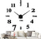 VREAONE Frameless DIY Wall Clock,Large Modern 3D Mirror Wall Clock Decor Sticker DIY Clock kit for Home Living Room Bedroom Office Wall Decorations(Black)