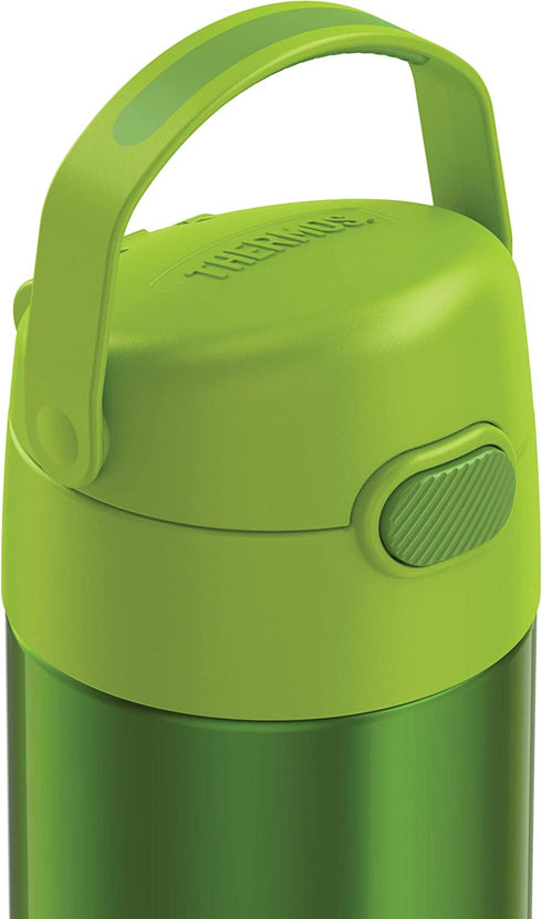 THERMOS FUNTAINER 12 Ounce Stainless Steel Vacuum Insulated Kids Straw Bottle, Lime