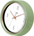 hito Silent Non Ticking Wall Clock 9 inches Glass Front Cover Sweep Movement Decorative for Kitchen, Living Room, Bedroom, Nursery, Office, Classroom (Green)