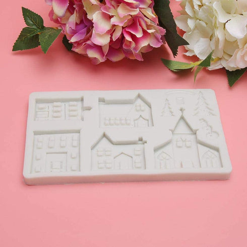 DIY Castle House Christmas Tree Silicone Mold Cake Chocolate Decorative Clay Mould Kitchen Baking Supplies(#2)