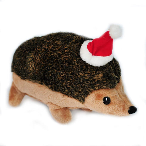 Zippy Paws - Holiday Hedgehog Plush Squeaky Dog Toy, Christmas Pet Gift - X-Large