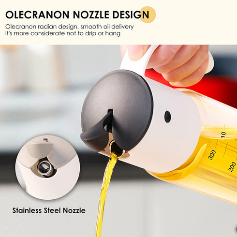 YBDEnevy Olive Oil Dispenser Bottle for Kitchen Cooking Oil Container with Automatic Cap Oil Vinegar Dispenser Set 300ml Olive Oil Bottle with Automatic Cap 2 Packs (yellow&white)
