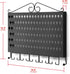 JackCubeDesign Wall Mounted Jewelry Organizer, Earring Necklace Bracelet Holder Display Hanger with 117 Holes & 12 Hooks (Black, 16.54 x 12.2 x 0.75 inches) - MK319A