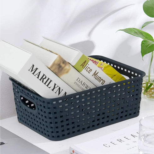 Cand Plastic Storage Basket, 10.08" x 7.67" x 4.05", 4 Packs