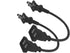 1ft Power Extension Cord 2-Pack, BolAAzuL 2-Prong Short Black Power Extension Cable for NEMA 1-15P to NEMA 1-15R, Male to Female, Non-Polarized for Christmas Lights