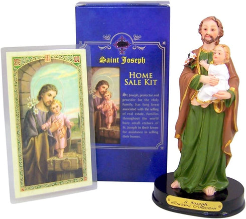 Home Seller Kit with Resin Saint Joseph Statue and Prayer Card, 5 1/4 Inch