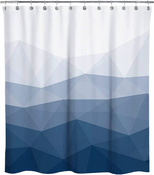 Sunlit Design Extra Long Shower Curtain,Popular Shower Curtain, Ombre Blue Fabric Shower Curtains for Bathroom Decor, Contemporary Bathroom Curtains