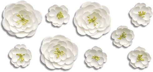 RoomMates RMK3201GM White Blossom Branch Peel and Stick Giant Wall Decals with Flower Embellishments