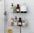 TESOT Adhesive Bathroom Shelf Organizer Shower Caddy Kitchen Storage Rack Wall Mounted No Drilling SUS304 Stainless Steel - 2 Pack