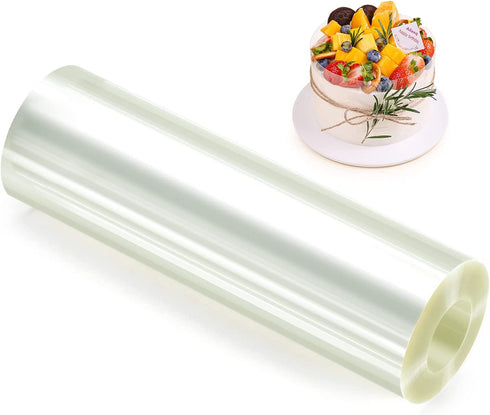 Ailaxq Cake Collar 8 x 600inch(150 μm thick) Acetate Sheets for Baking, Transparent Acetate Roll Acetate Cake Collars, Mousse Cake Cake Strips for Chocolate Mousse Baking, Cake Decorating