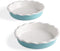 SWEEJAR Ceramic Mini Pie Pans for Baking, 6 Inches Small Pie Plate with Ruffled Edge for Chicken Pot Pie, Fruit Pies, Quiches, Round Baking Dish, Set of 2 (Turquoise)