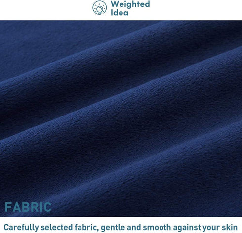 Weighted Idea Minky Fuzzy Duvet Cover for Kids Weighted Blanket 41''x60'' (100% Minky, Grey/Navy Blue)