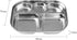 Stainless Steel Divided Plates Tray, 5 Section, Kids Toddlers Babies Small Size, Compact Serving Platter, Dinner Snack, Camping Dishes (2 Pack)