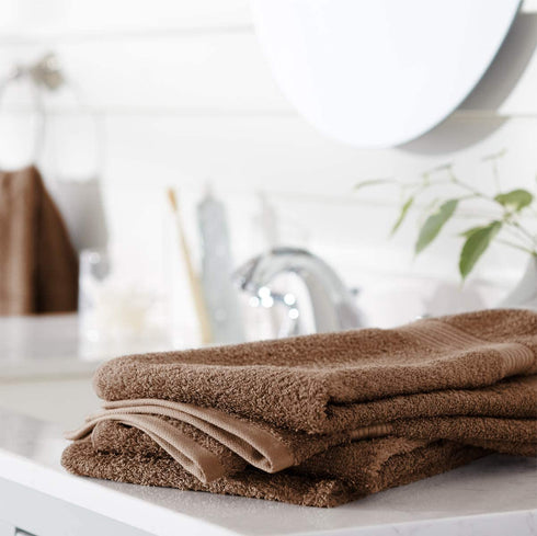 Amazon Basics Fade-Resistant Cotton Hand Towel - 6-Pack, Acorn