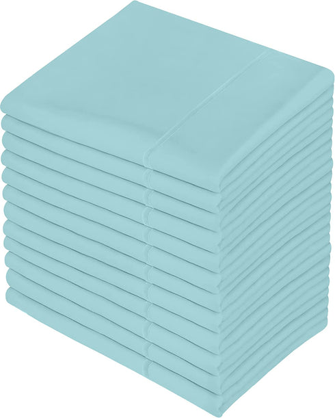 Utopia Bedding Queen Pillowcases - 12 Pack - Bulk Pillowcase Set - Envelope Closure - Soft Brushed Microfiber Fabric - Shrinkage and Fade Resistant Pillow Covers 20 x 30 Inches (Queen, Spa Blue)