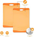 Raj Plastic Cutting Board Reversible Cutting board, Dishwasher Safe, Chopping Boards, Juice Groove, Large Handle, Non-Slip, BPA Free (11.42" x 7.87") - Red and Orange