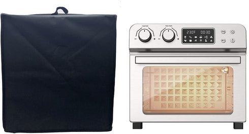 Wanty Black Antistatic Water-proof Dust-proof Nylon Fabric Printer Cover Case Protector for Iconites 1800W 10-in-1 Air Fryer Oven / MOOSOO 1700W 10-in-1 Air Fryer Toaster Oven,Medium