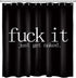 LB Fuck It Get Naked Shower Curtain Funny Quotes Black and White Shower Curtains for Adults Men Women Bathroom Decor with 12 Hooks 72x72 inch Waterproof Polyester Fabric