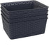 Vababa Gray Plastic Storage Basket, Pack of 4