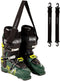 StoreYourBoard Set of (1) Ski and Boot Carrier Straps & (1) Ski and Ski Pole Carrier, Adjustable Shoulder Straps, Hands Free Easy Transport, Hook and Loop Wraps