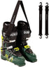 StoreYourBoard Set of (1) Ski and Boot Carrier Straps & (1) Ski and Ski Pole Carrier, Adjustable Shoulder Straps, Hands Free Easy Transport, Hook and Loop Wraps