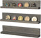 MyGift Wall Mounted Vintage Gray Wood Challenge Coin Holder and Casino Chip Display Shelf, Single Row Military Coin Showcase Rack, Set of 3