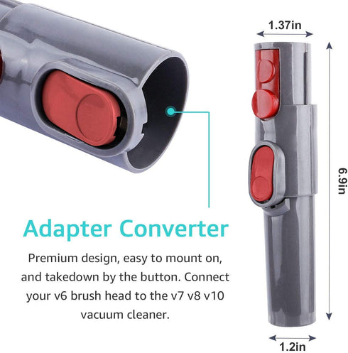 KEEPOW 5 Pcs Vacuum Attachments Kit Compatible with Dyson V7 V8 V10, Articulating Hard Floor Tool & Soft Dust Brush & Adapter Converter