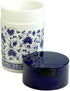 Teavac 6-Ounce Vacuum Sealed Tea Storage Container, Blue Cap and White Body/Floral Design