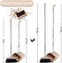 Perastra Long-Handled Broom & Dustpan Set, Upright Standing Dustpan & Super Long Handled Broom with Heavy Duty Bristles for Home Floor Sweeping (Beige White)