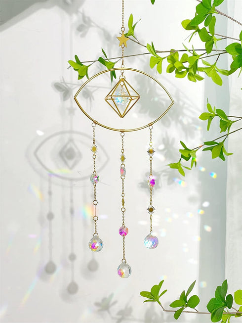 jia ning Sun Catchers Sun Catchers Crystal Light Catchers, Window hangings, Home Decor, Crystal Window Decorations, Rainbow Makers (Four Crystals)