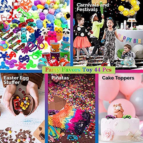 Bestkiy 44 Pack Party Favor for Kids Goodie Bag Fillers,Bulk Toys Teens,Birthday Favors Assortment,Carnival Prizes Boys Girls,Pinata Stuffers Classroom Rewards Treasure Box Chest zhou-party-44Pc