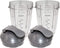 Blendin Flip Top To Go Lid and 24oz Tall Cup with measurement markings, Compatible with Nutribullet 600W, 900W, NB-101B, 900 Pro Series Blenders (2 Pack)