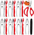 21-piece Seafood Tools Set includes 7 Crab Crackers, 6 Lobster Shell Knife, 6 Crab Leg Forks and 1 Seafood Scissors & Storage Bag - Nut Cracker Set
