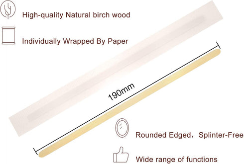 500 Pcs 7.5 Inch Paper Wrapped Coffee Stirrers, Individually Wrapped Coffee Stirrers, Wrapped Stir Sticks Disposable Wood Coffee Sticks for Coffee, Tea Gifts