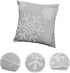 HUAGUOGUO 18 x 18 Inch 2PCs Embroideried Pillowcase?Christmas Holiday Falling Snowflake Cotton Linen Throw Pillow Cover Cushion Home Sofa Bed Car Decorative (Grey)