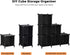 ANWBROAD Cube Storage Organizer 6-Cube Closet Organizers and Storage DIY Modular Plastic Closet Cabinet Book Shelf Cubes Organizer Storage Shelving for Home Bedroom Office Living Room Black ULCS006B