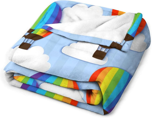 Hot Air Balloon Baby Flannel Fleece for Baby, Toddler, Boys and Girls, Decorative Microfiber Throw Blanket, Ultra Soft Plush Blankets Lightweight for Travel Camping, 50x60 Inch
