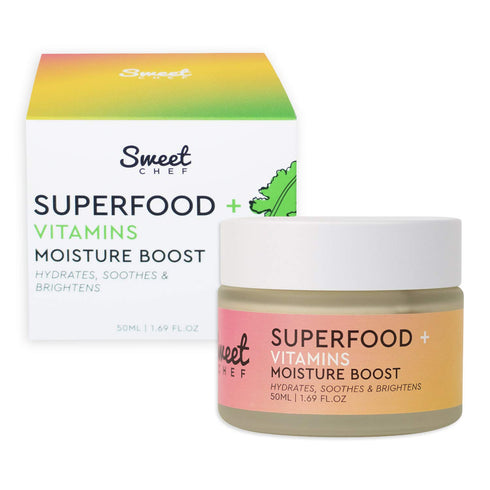 Sweet Chef Superfood + Vitamins Moisture Boost - Moisturizing Whipped Vitamin Facial Cream with Hyaluronic Acid, Ginger, Vitamin C + Antioxidants for a Bright, Hydrated Glow (50ml / 1.69 fl oz)