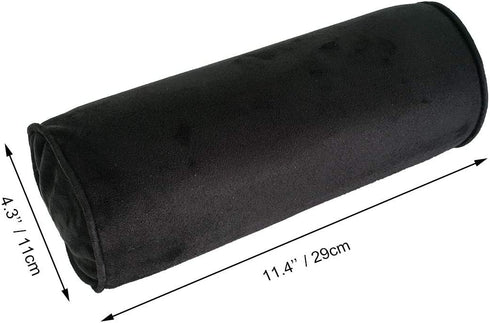 Car Neck Pillow for Pain Relif 11.4''x4.3'',Car Headrest Cervical Bolster Pillows,Round Roll Adjustable Strap Neck Support Chair Pillow(Black)