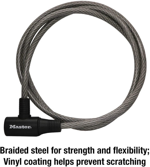 Master Lock 8154DPF Cable Lock with Key, 1 Pack