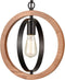 Farmhouse Pendant Light Wood and Black Light Fixture Vintage 1-Light Adjustable Chain Pendant Light